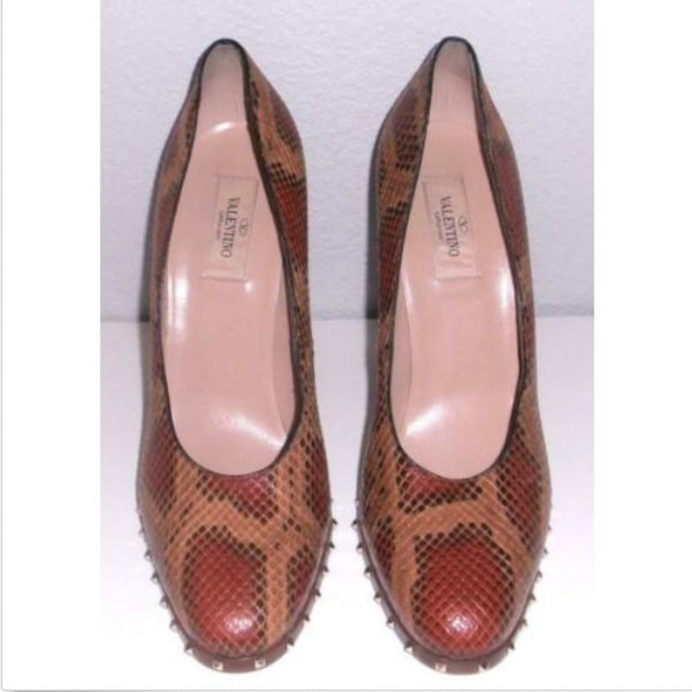 Valentino Python Snake Soul Rockstud Pump Heel 40 - Picture 2 of 9